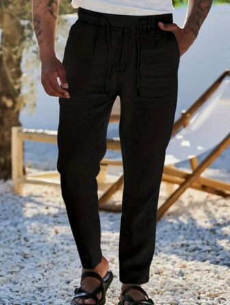 Linen Straight Leg Sports Pants Dubai