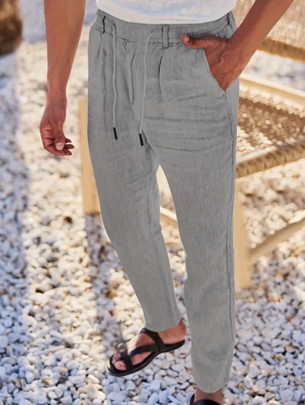 Linen Straight Leg Sports Pants Dubai