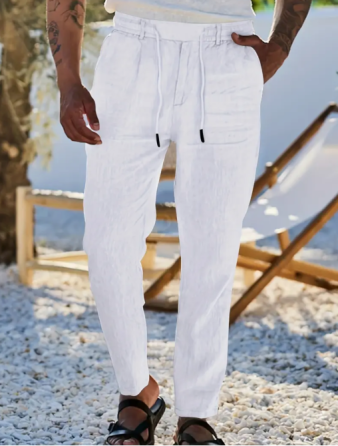 Linen Straight Leg Sports Pants Dubai