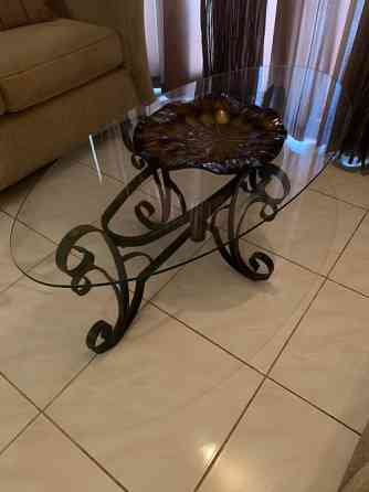 Green rod iron centre and side tables Dubai