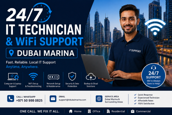 24/7 IT Technician & WiFi Support – Dubai Marina Dubai